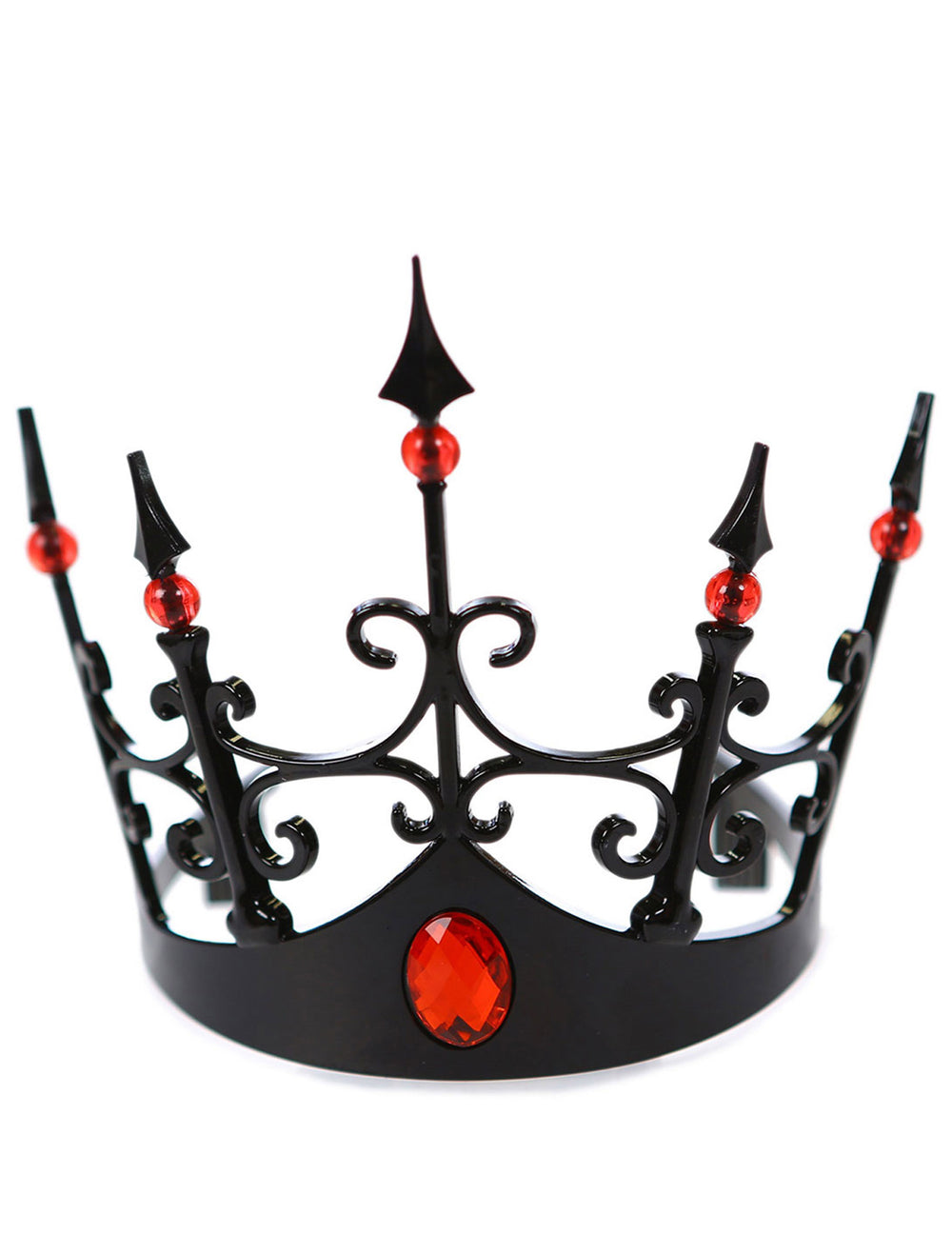 Couronne noire pour femme avec pierres rouges