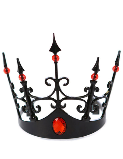 Couronne noire pour femme avec pierres rouges