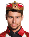Couronne de luxe de roi pour adulte dorée et rouge