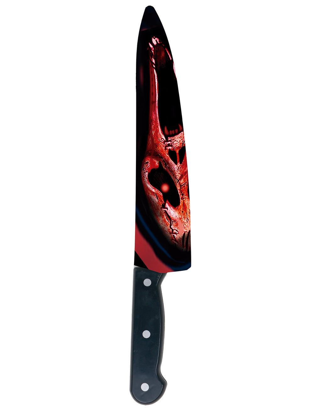 Couteau de tueur fantomatique pour adulte noir et rouge avec motif de crâne