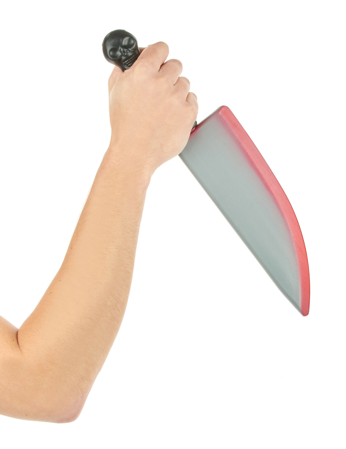 Mise en situation du couteau en plastique Halloween tenu en main