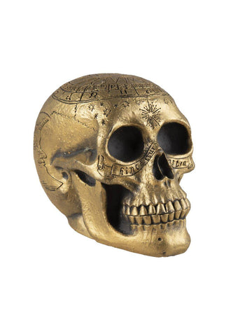 Skeletonska lobanja z zlatim pentagramom