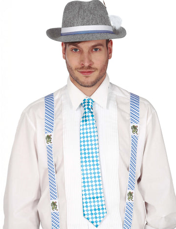 Bavarska kravata z modrimi in belimi čeki