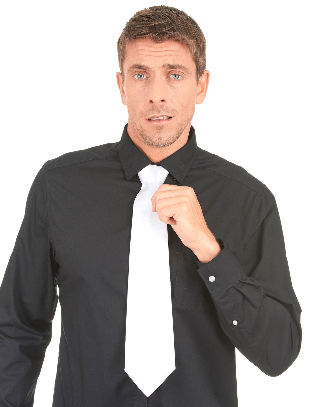 Cravate gangster pour adulte blanche
