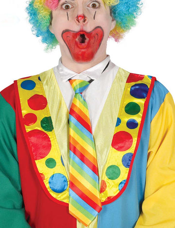 Cravate de clown pour adulte rayée multicolore