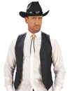 Cravate ficelle cowboy pour adulte noire et dorée