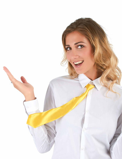 Pogled na fluorescenčno rumeno kravato za odrasle