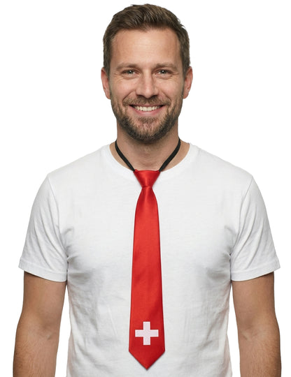 Kravata z zastavo Švice za odrasle 50 cm 