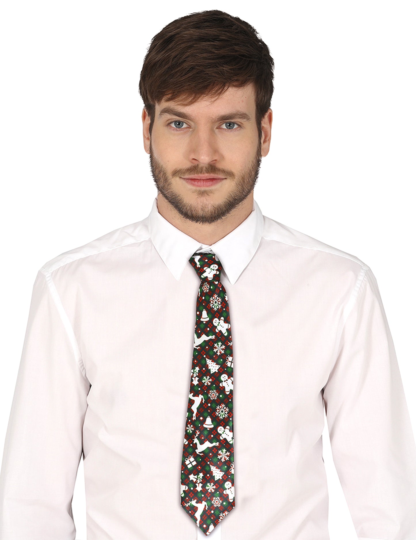 Kravata s tartanom in božičnimi motivi za odrasle 