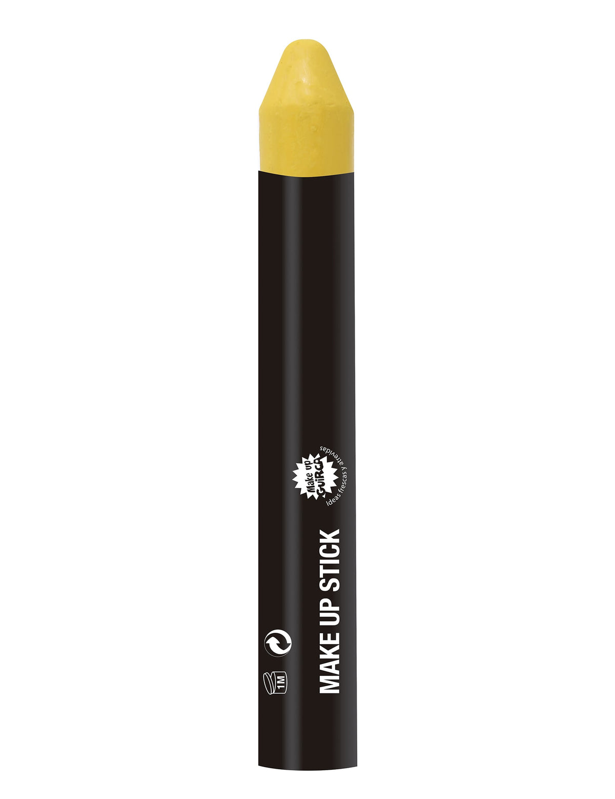 Vue de face du crayon de maquillage jaune