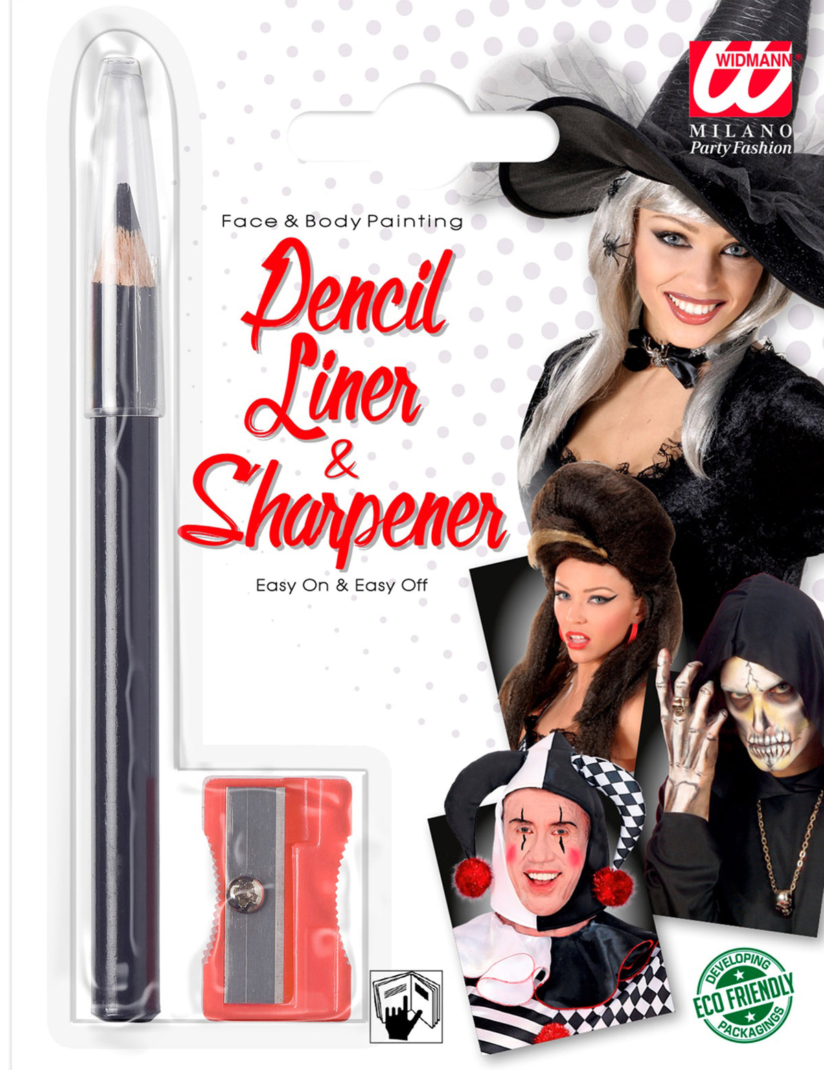 Crayon maquillage pour adulte noir avec taille-crayon