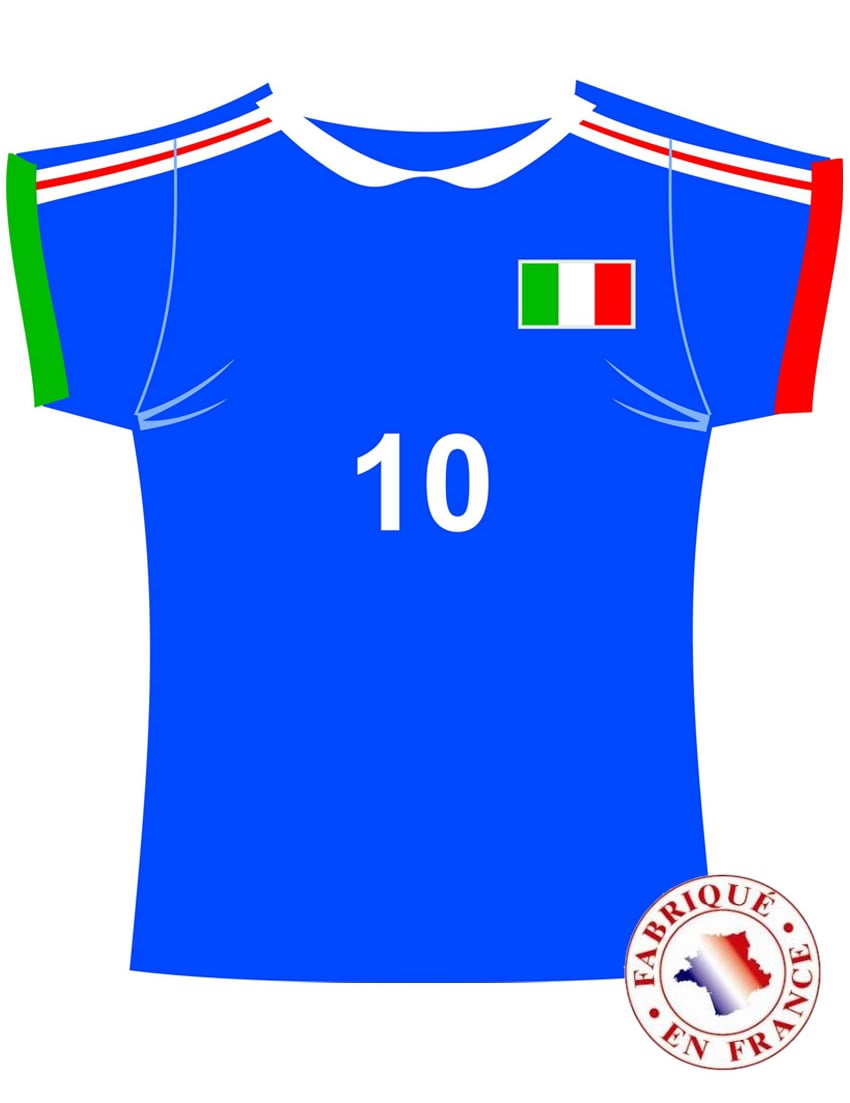 Décoration murale maillot Italie pour supporter bleue avec numéro 10