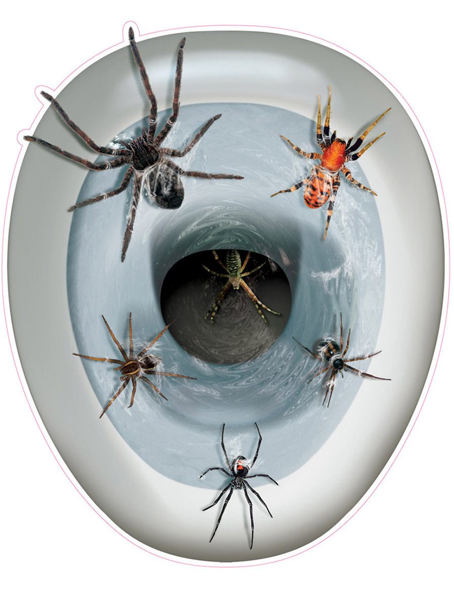 Décoration autocollante pour wc Araignées pour Halloween multicolore réaliste