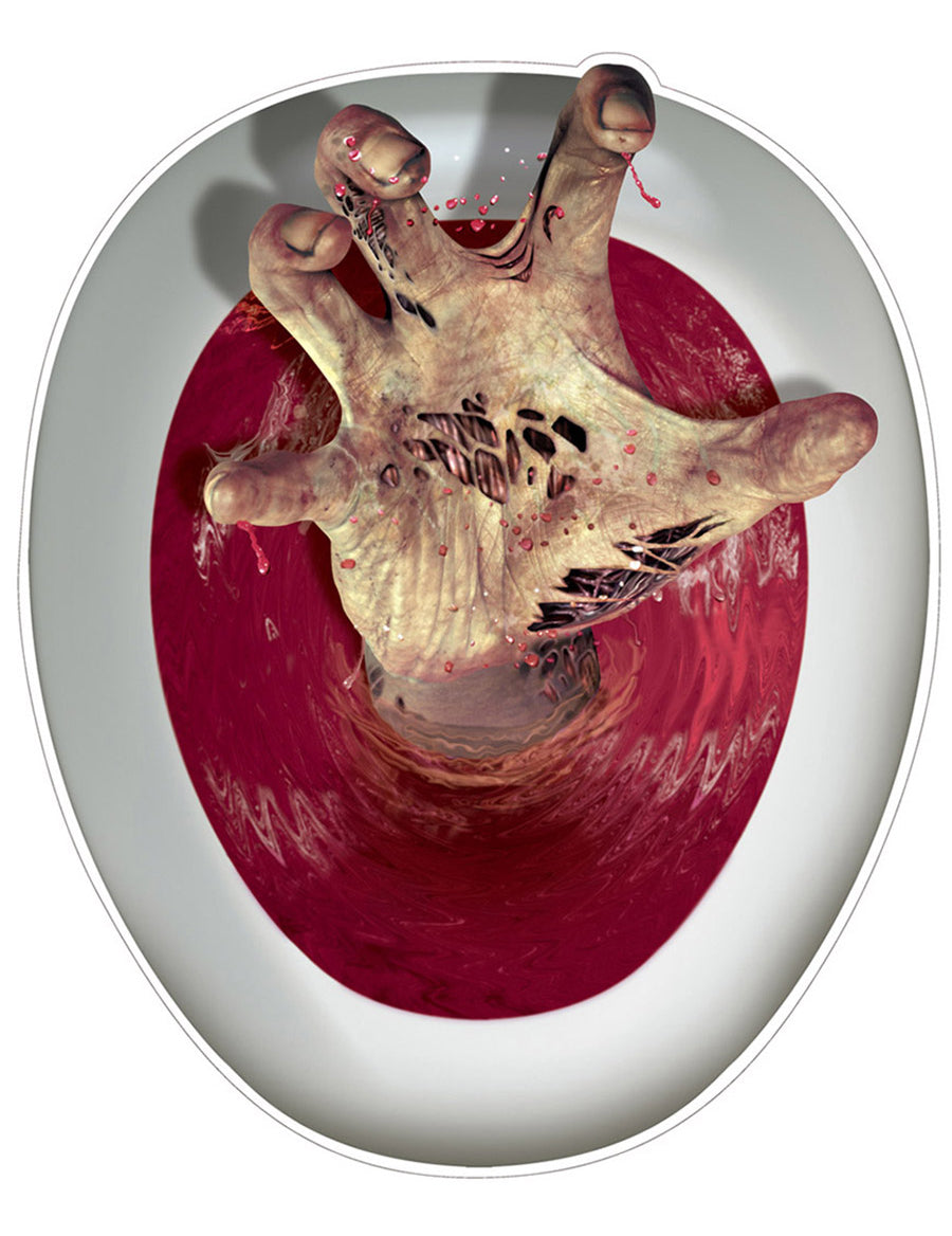 Décoration autocollante pour wc main de zombie sanglante