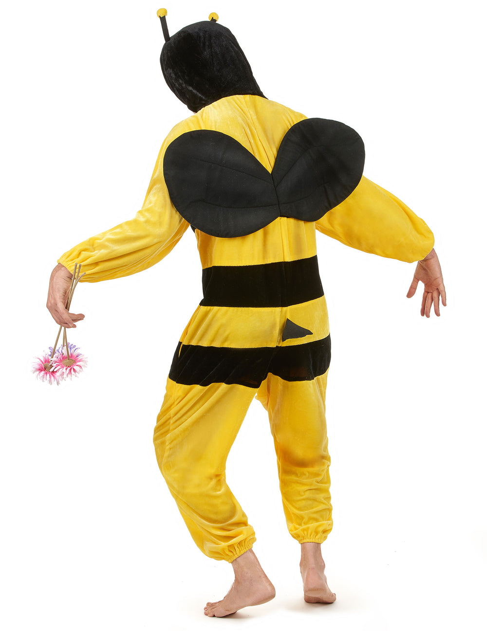 Vue de dos du déguisement abeille avec ailes pour adulte