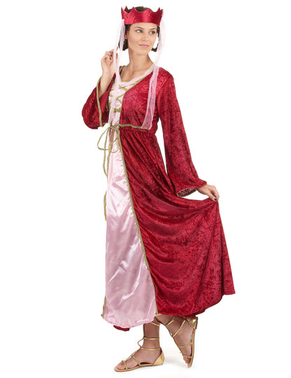 Rdeča preobleka srednjeveška kraljica ženska