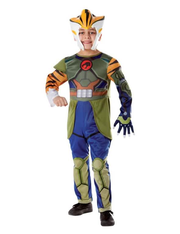 Preobleka Tygra Thundercats za deček modra in zelena s tigrasto naglavno pokrivalo