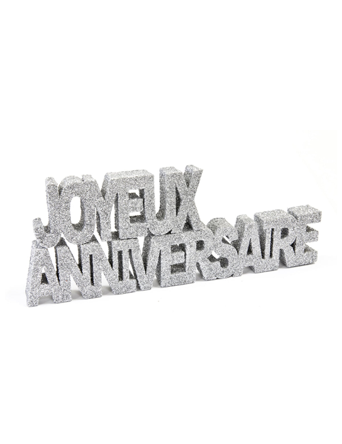 Décoration de table Joyeux Anniversaire pour fête argentée à paillettes