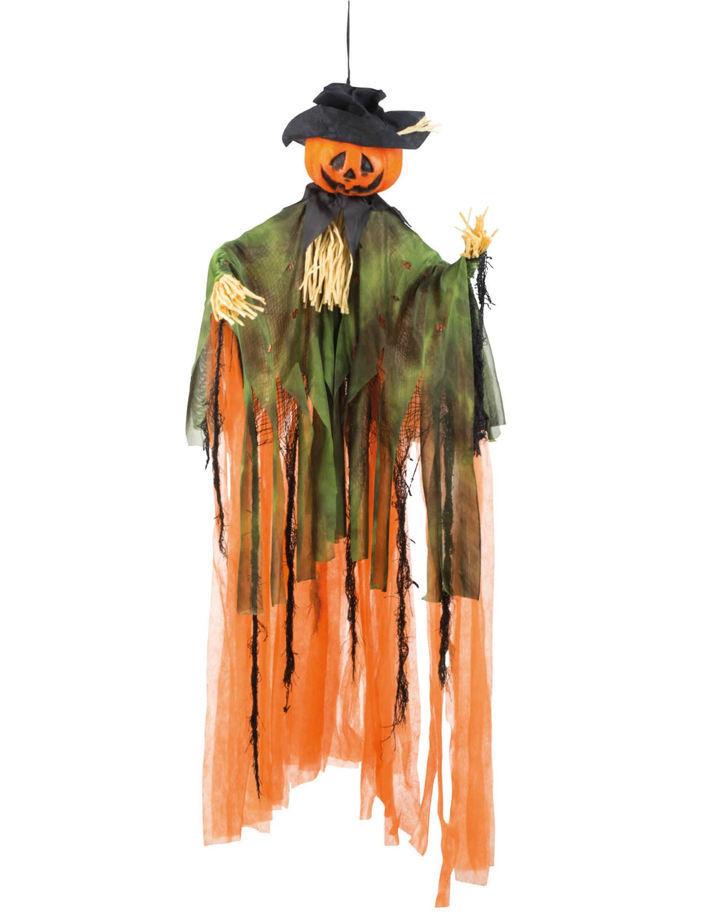 Obesek strašilo buča za halloween oranžna in zelena