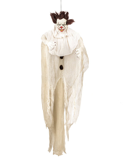 Décoration à suspendre clown tueur blanche et beige