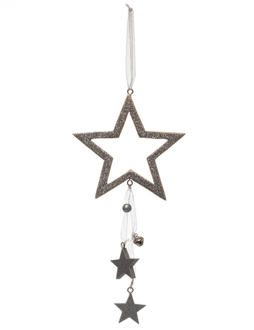 Viseča dekoracija srebrna zvezda 24 cm 