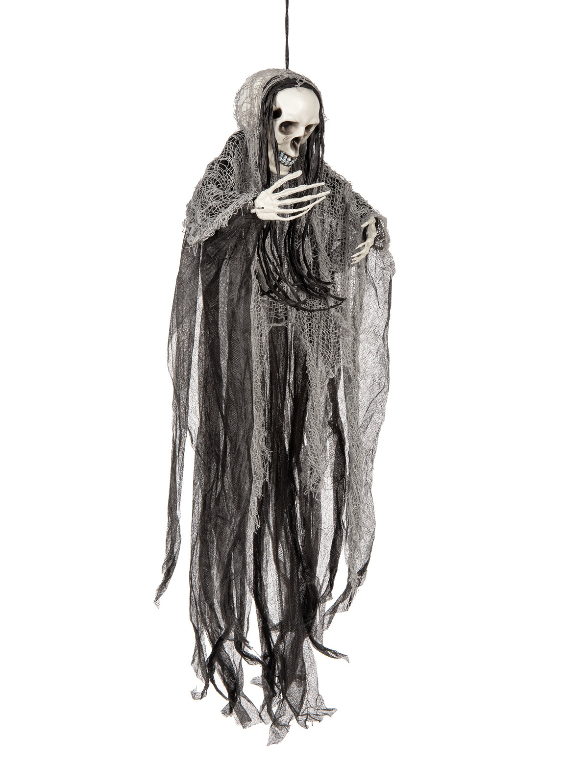 Vue de profil de la décoration à suspendre faucheuse Halloween