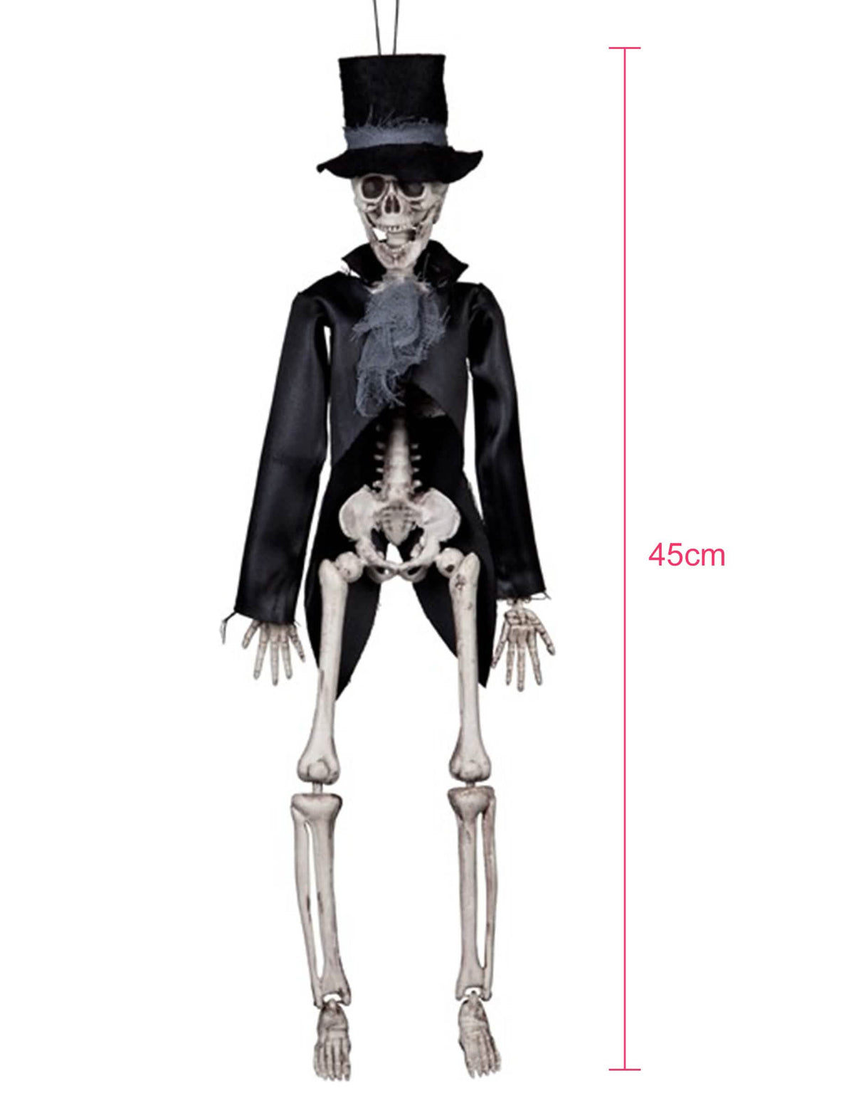 Mereče dimenzije gotskega visečega okostnjaka za halloween