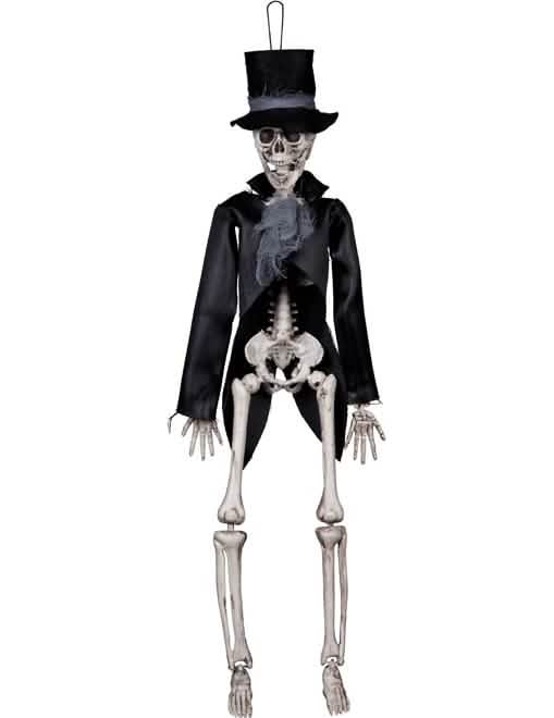viseč gotski poročen skelet za halloween črna s cilinderom