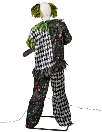 Décoration animée clown debout hanté 180 cm