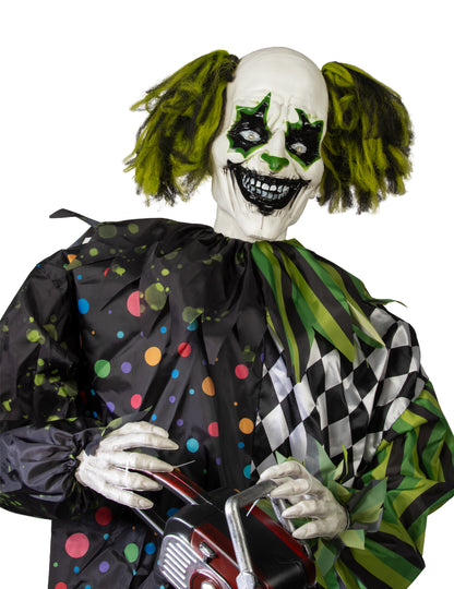 Décoration animée clown debout hanté 180 cm