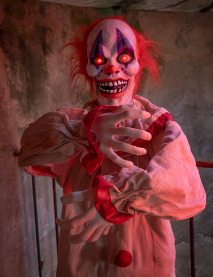 Animirana dekoracija strašljivega klovna 153 cm