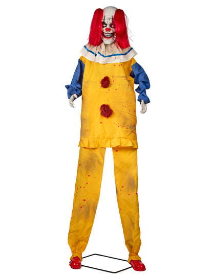 Décoration animée clown effrayant debout 230 cm