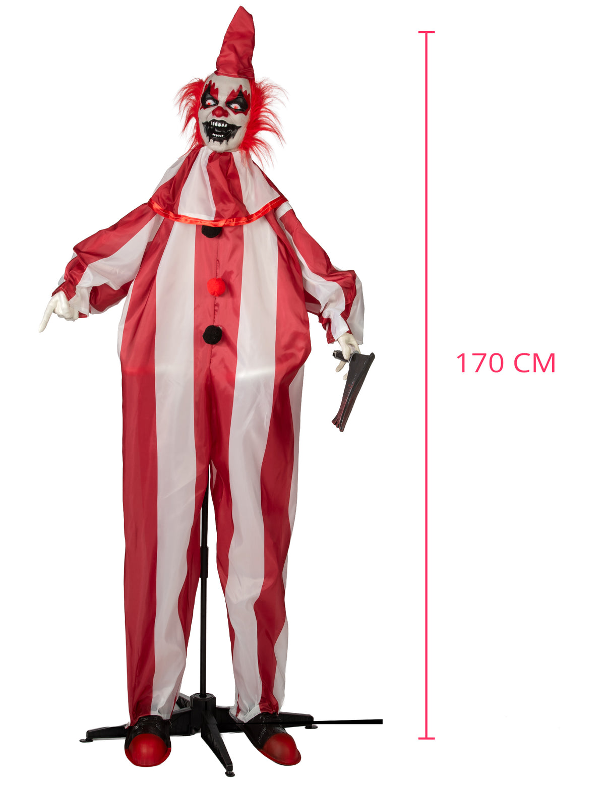 Animirana dekoracija zlobni klovn z gibi 170 cm