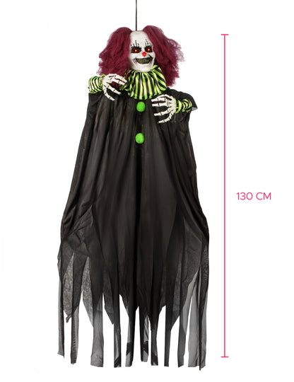 Animirana dekoracija grozljiva klovn visi 130 cm