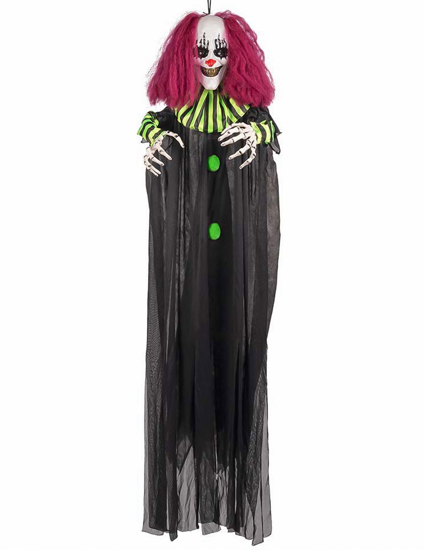 Animirana dekoracija grozljiva klovn visi 130 cm