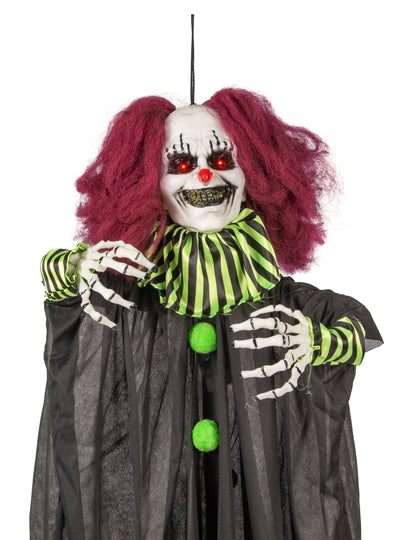 Animirana dekoracija grozljiva klovn visi 130 cm