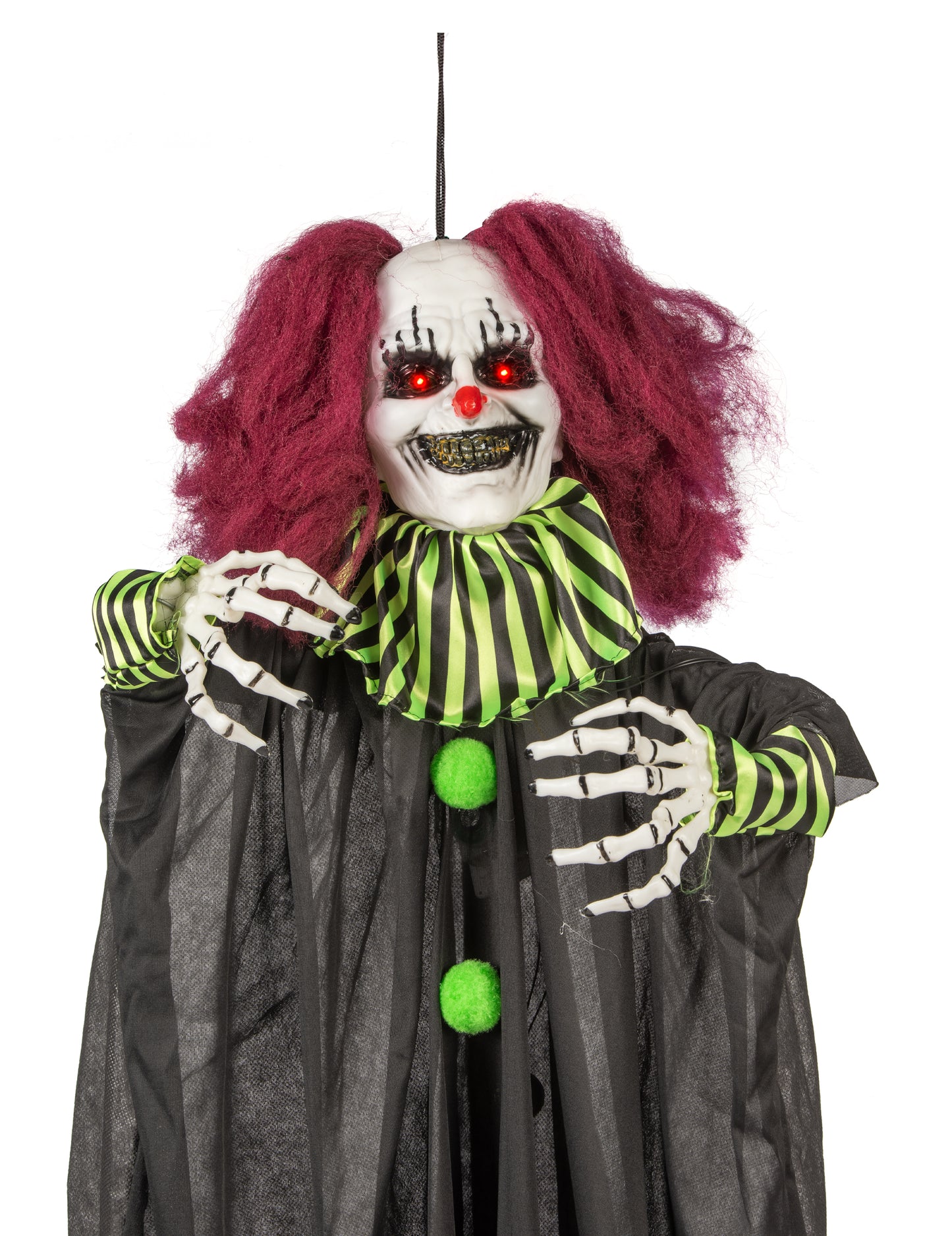Animirana dekoracija grozljiva klovn visi 130 cm