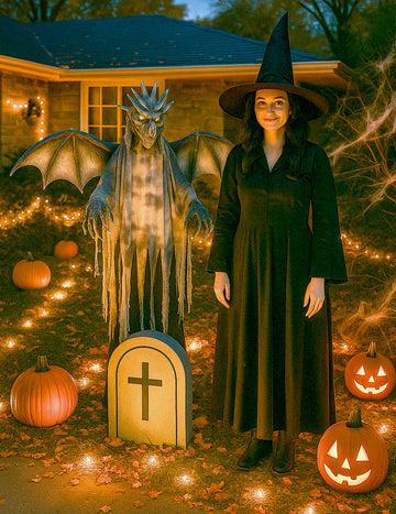 Animirana dekoracija velikanskega zmaja 175 cm