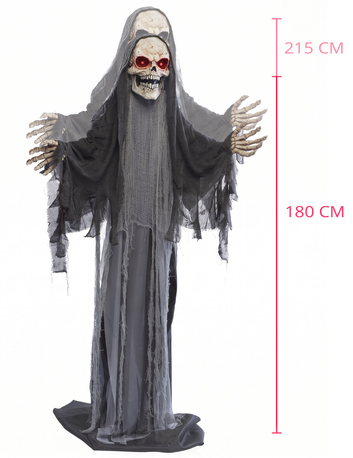 Raztegljiva animirana dekoracija Smrtka z gibanjem 180 do 215 cm