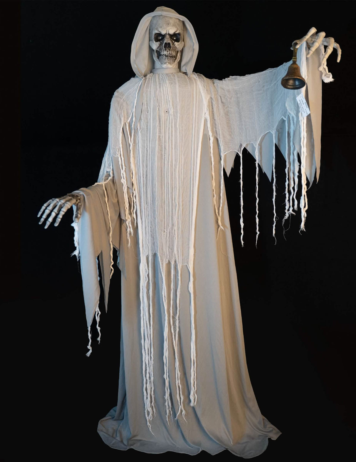 Animirana dekoracija skeletni kosavec z zvoncem 182 cm