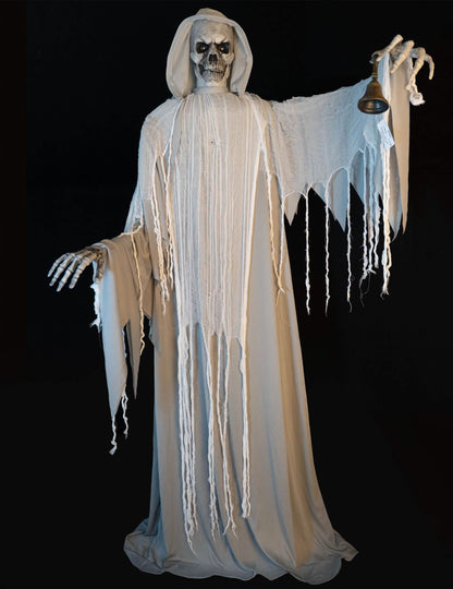 Animirana dekoracija skeletni kosavec z zvoncem 182 cm