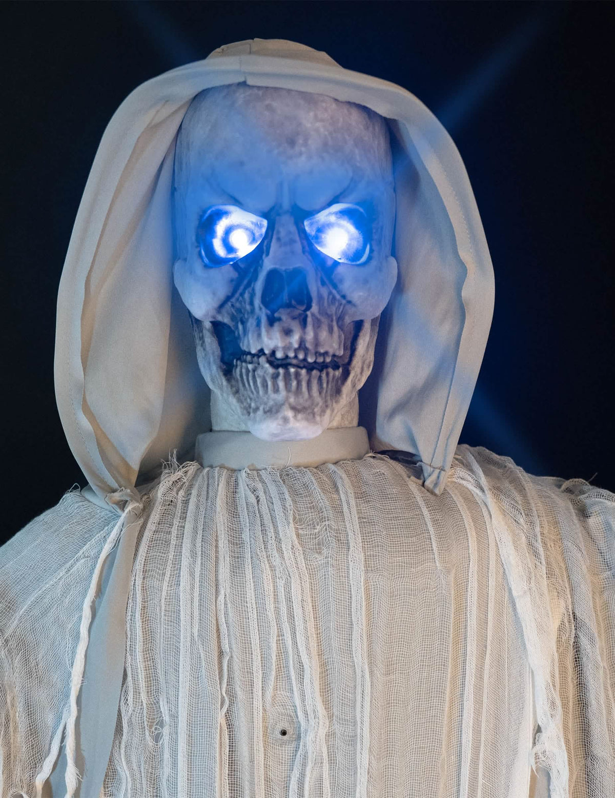 Animirana dekoracija skeletni kosavec z zvoncem 182 cm
