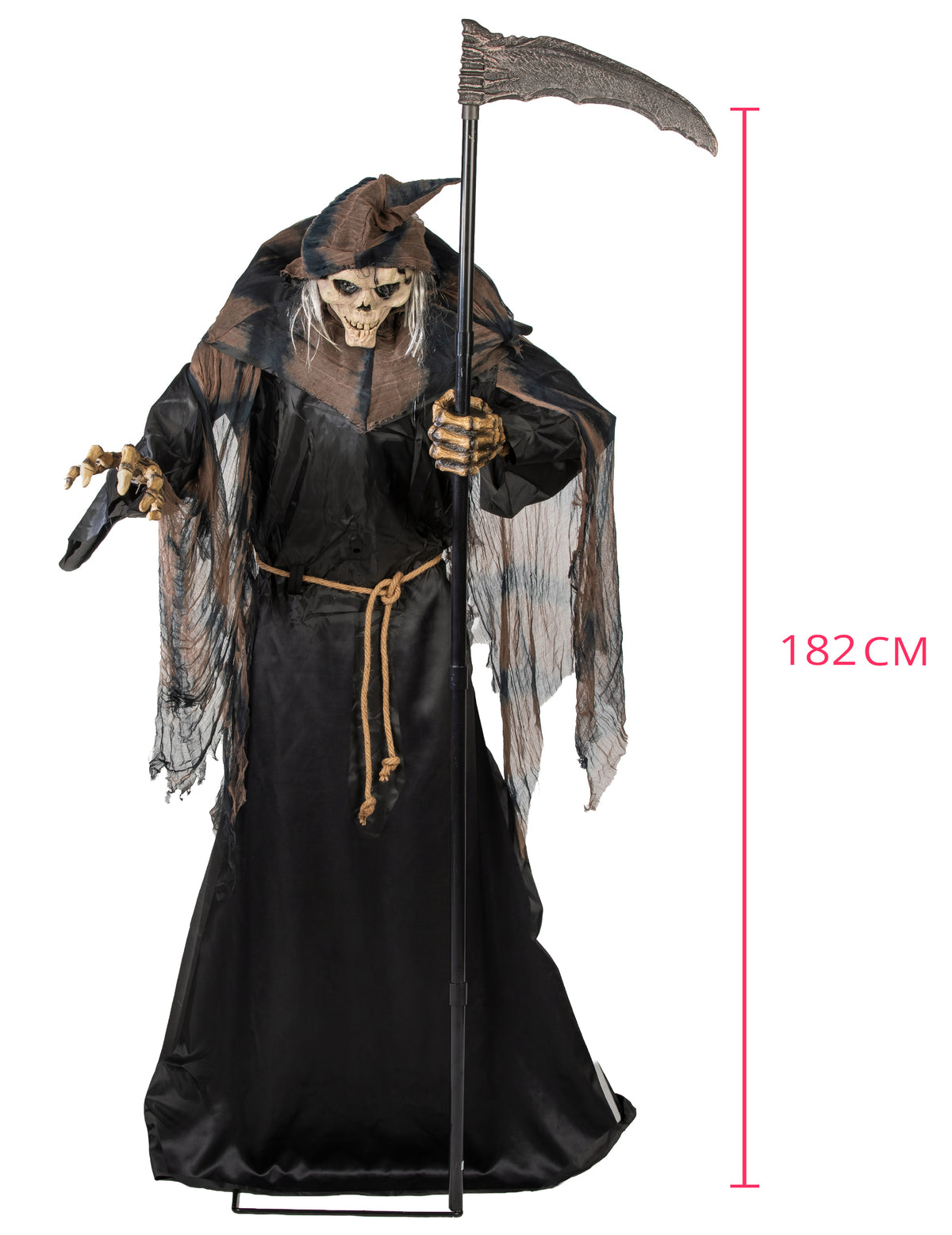 Animirani dekoracijski velikanski Reaper 182 cm