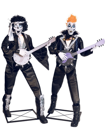 Animirani in zvočni dekoracija punk rock skeletni duo 185 cm