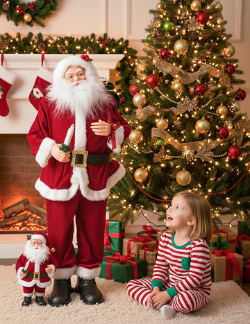 Animirana glasbena Božičkova dekoracija z gibanjem, zvokom in svetlobo 90 cm