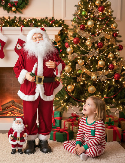 Animirana glasbena Božičkova dekoracija z gibanjem, zvokom in svetlobo 90 cm