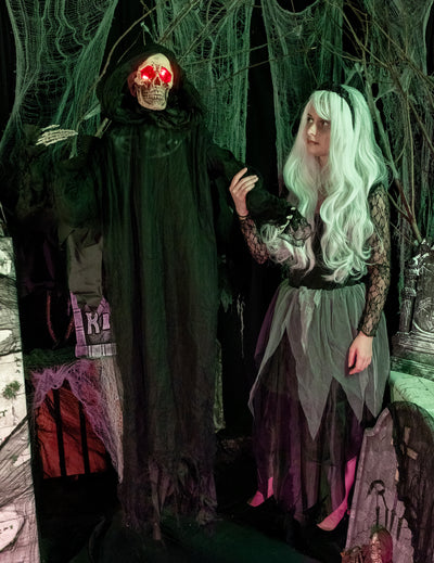 Animirani zvok in lahka dekoracija omamljena demon 165 cm