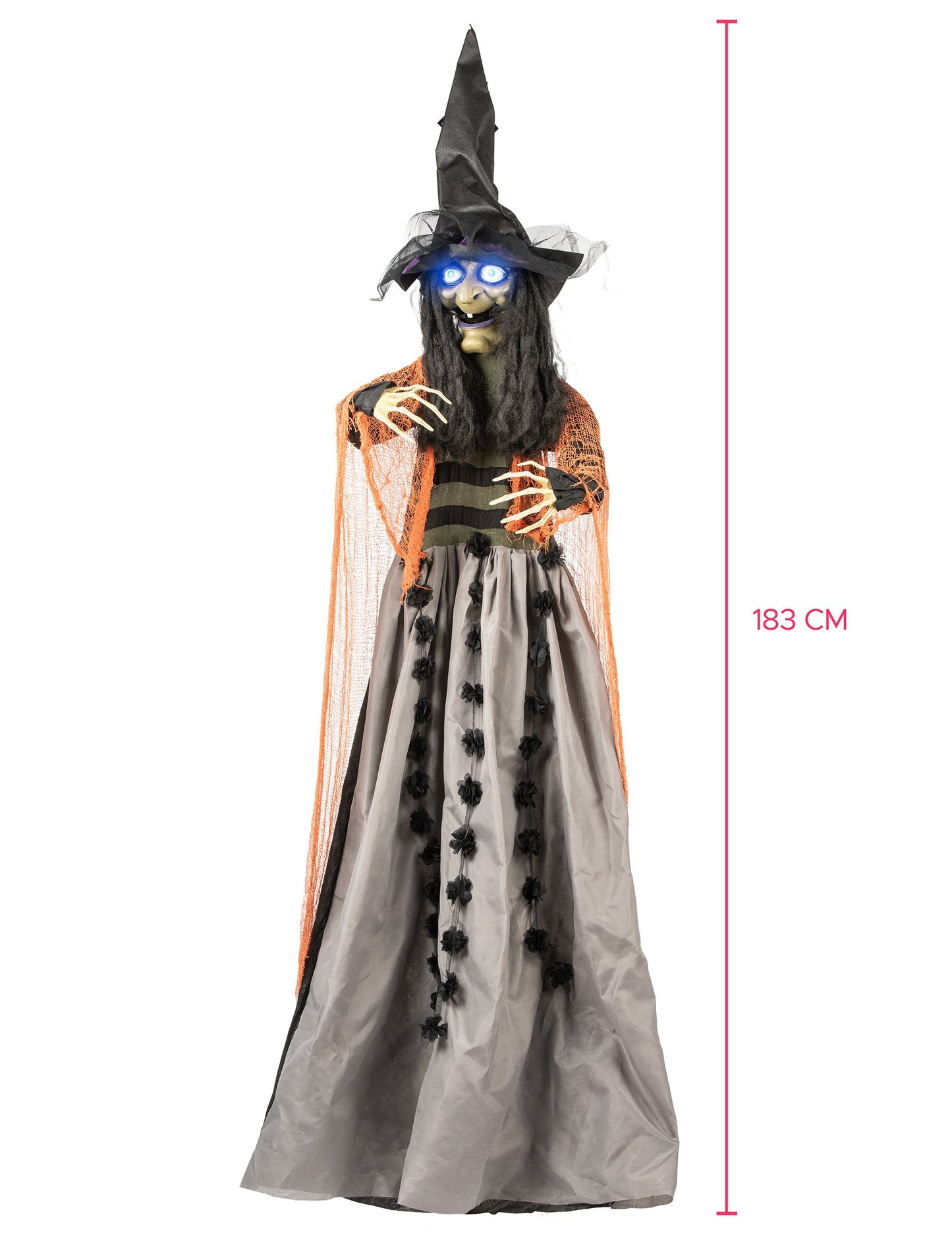 Animirana, zvočna in svetlobna viseča čarovniška dekoracija 183 cm