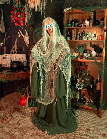 Animirani zvok in lahka dekoracija čarovnica Andromeda 153 cm