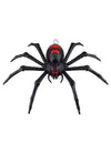Décoration animée tarentule pour Halloween noire et rouge avec mouvements des pattes